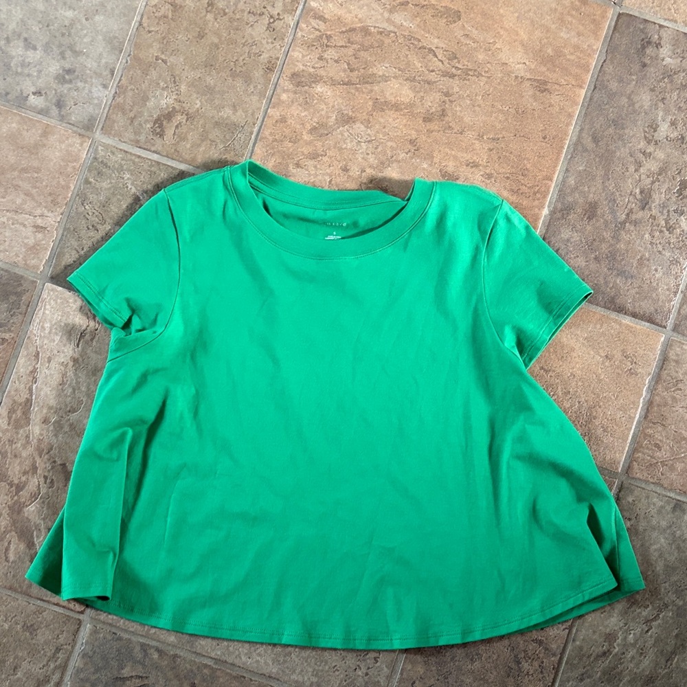 Maeve Bright Green Short-Sleeve Swing Top